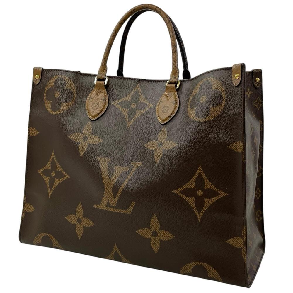LOUIS VUITTON On The Go Monogram Giant Reverse Shoulder Bag Tote Handbag Brown